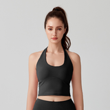 ヨガタンクトップ 抗菌 ホルターネック ストラップ パッド入り 美しいバック スポーツ ワイドショルダー ストラップ 耐衝撃 ランニング フィットネス