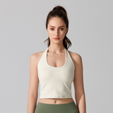 ヨガタンクトップ 抗菌 ホルターネック ストラップ パッド入り 美しいバック スポーツ ワイドショルダー ストラップ 耐衝撃 ランニング フィットネス