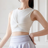 タンクトップ ヨガウェア カップ付き へそ出し 広幅肩紐 クロス メッシュ ラウンドネック スポーツ フィットネス ランニング おしゃれ 全3色 S-XL