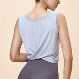 メッシュ通気性フィットネストップス、ルーズでスリムな屋外ランニングベストブラウスを備えた女性用の新しいツーウェアスポーツヨガ服