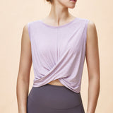 メッシュ通気性フィットネストップス、ルーズでスリムな屋外ランニングベストブラウスを備えた女性用の新しいツーウェアスポーツヨガ服
