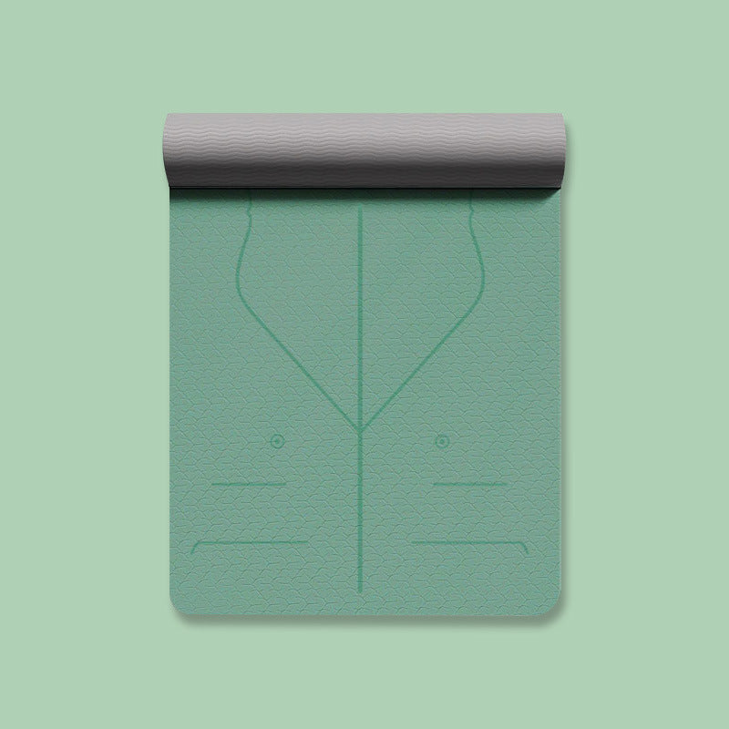 ヨガマット TPE 6mm 幅広 ポジションライン入り トレーニングマット エクササイズマット おすすめ ストレッチ ホットヨガ ピラティス ダイエット エクササイズ 8色選択可