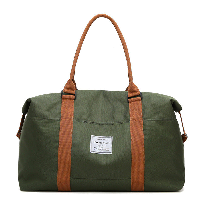 Yoga Bag Simple Retro Nylon Solid Color Zipper Handy Side Pocket Portable F