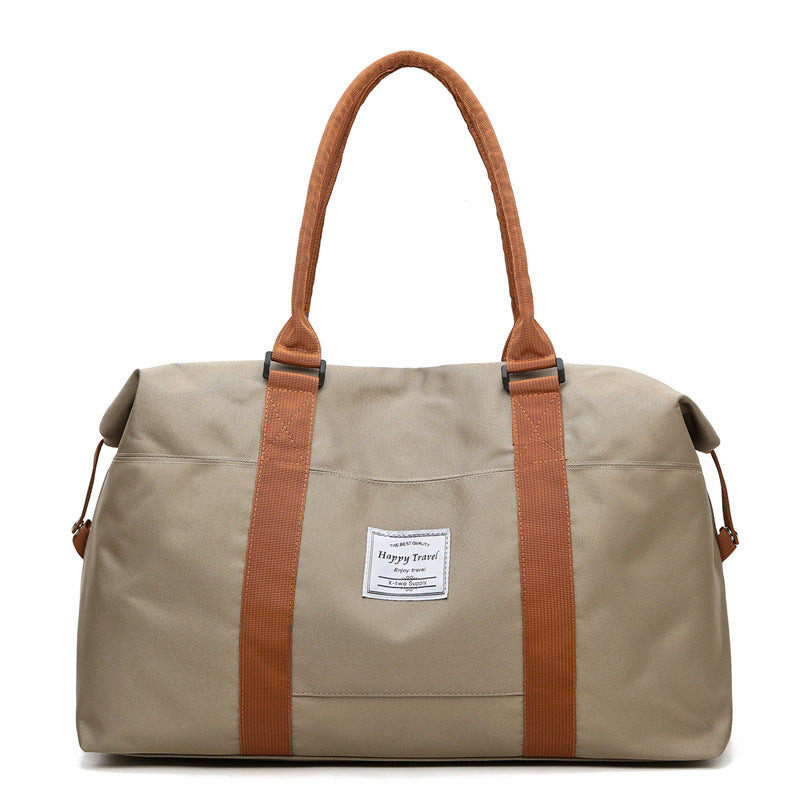 Yoga Bag Simple Retro Nylon Solid Color Zipper Handy Side Pocket Portable F