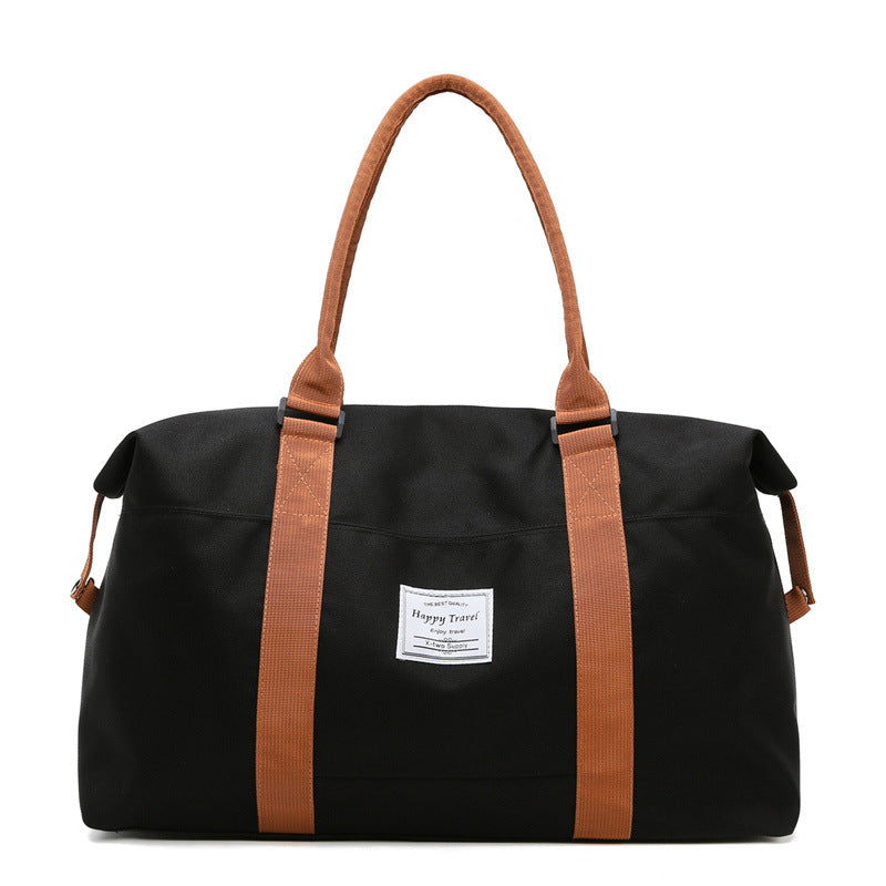 Yoga Bag Simple Retro Nylon Solid Color Zipper Handy Side Pocket Portable F