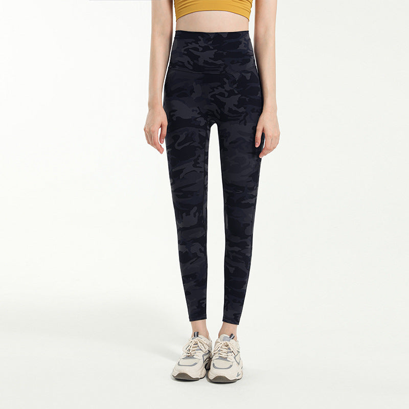 Leggings, Yoga Bottoms, High Waist, Sports, Quick Drying, Hip Lift, Running, Unique Design, Slim, Camouflage, S~XL
