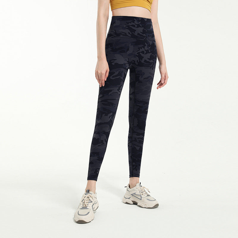 Leggings, Yoga Bottoms, High Waist, Sports, Quick Drying, Hip Lift, Running, Unique Design, Slim, Camouflage, S~XL