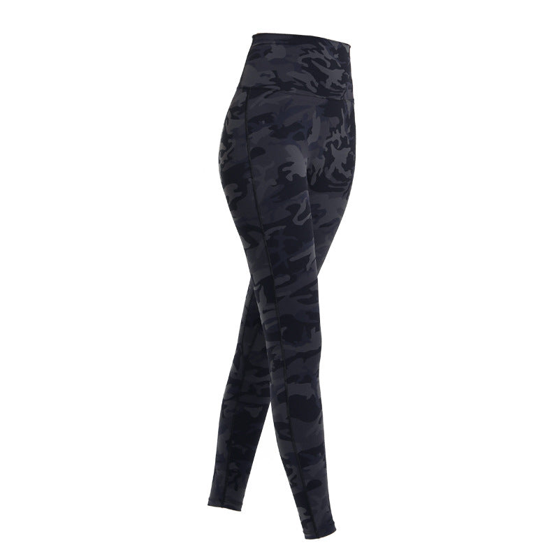 Leggings, Yoga Bottoms, High Waist, Sports, Quick Drying, Hip Lift, Running, Unique Design, Slim, Camouflage, S~XL