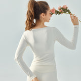 Yoga tops, cardigans, long sleeves, buttons, front opening, thin, gathered, turn-down collar, ribbed, 4 colors available, slim, flattering, won't turn up, V-neck, sports, fitness, running, stretch, S-XL