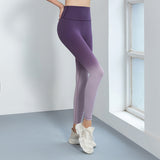 Leggings, Gradient, Beautiful Legs, Sweat Absorbent, Quick Drying, High Waist, Long Length, Stretch, Retro, Tight, Polyurethane, Gradient, 4 Colors to Choose from, High Waist, Stomach Cover, Hip Lift, Ankle Length, S-XL