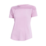 Yoga top, short sleeves, round neck, 4 colors to choose from, breathable, quick drying, sweat absorbing, contrasting, tulle, stylish, simple, casual, elegant, retro, sexy, S~XL