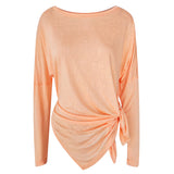 Yoga tops, long sleeves, round neck, 3 colors to choose from, breathable, quick drying, sweat absorbent, belly cover, fitness, sports, simple, casual, unique, loose, roomy, cheap, S~XL