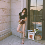 ワンピース水着 シンプル チャーミング 大人可愛い❀✿❀ お洒落 Vネック 半袖  ハイウエスト 切り替え 配色 ヒップリフト  M~XL