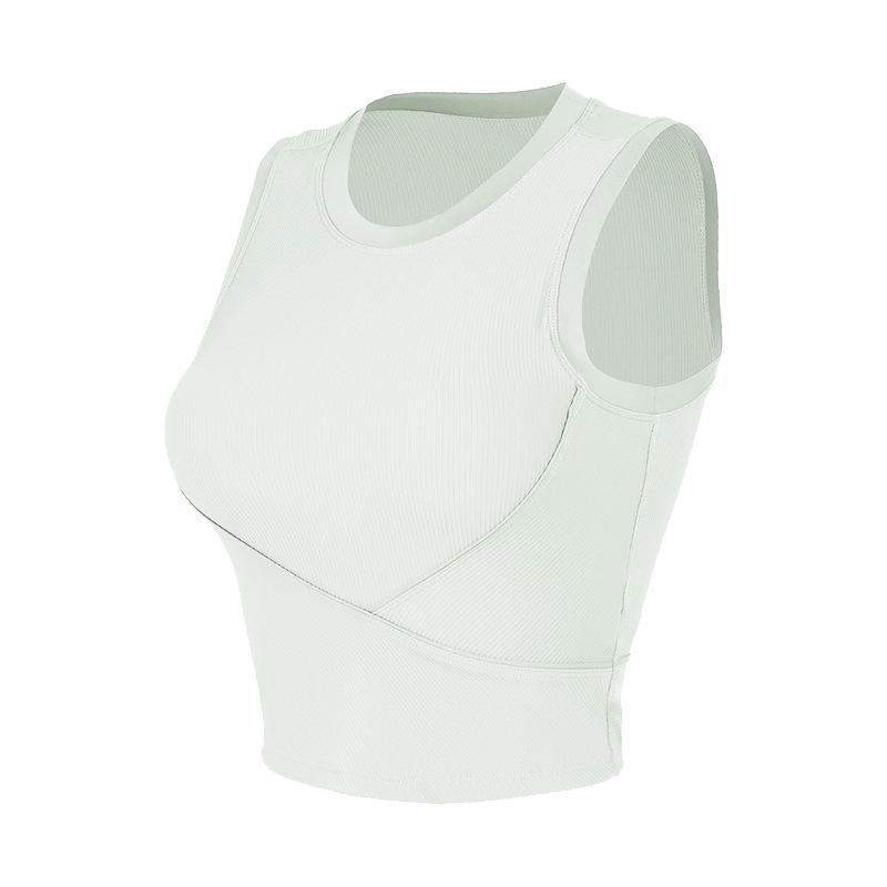 Camisole Yoga Top 5 Colors Plain Padded Back Cross Elastic Breathable Sports Simple S~XL