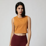 Yoga Tops Camisole Tie-dye Retro Loose Nylon Short Round Neck 4 Colors to Choose From Sports Lightweight S-XL