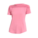 Yoga top, short sleeves, round neck, 4 colors to choose from, breathable, quick drying, sweat absorbing, contrasting, tulle, stylish, simple, casual, elegant, retro, sexy, S~XL