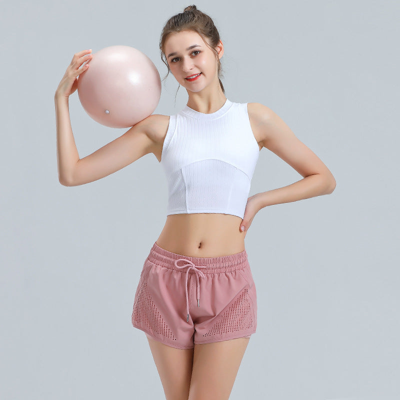 タンクトップ ヨガトップス 美背 タイト 揺れない へそ出し 首の詰まった 速乾 通気性 カジュアル スリム 合わせやすい スポーツ ランニング 全3色 S-L