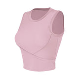 Camisole Yoga Top 5 Colors Plain Padded Back Cross Elastic Breathable Sports Simple S~XL