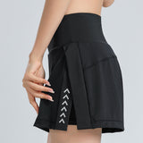 Yoga shorts, shorts, half pants, 5 colors available, high waist, with pockets, mesh, breathable, quick drying, elastic waist, side slits, loose fit, stretchy, stylish, elegant, casual, fitness, sports, Pilates, hot yoga, running, S~XL