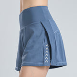 Yoga shorts, shorts, half pants, 5 colors available, high waist, with pockets, mesh, breathable, quick drying, elastic waist, side slits, loose fit, stretchy, stylish, elegant, casual, fitness, sports, Pilates, hot yoga, running, S~XL