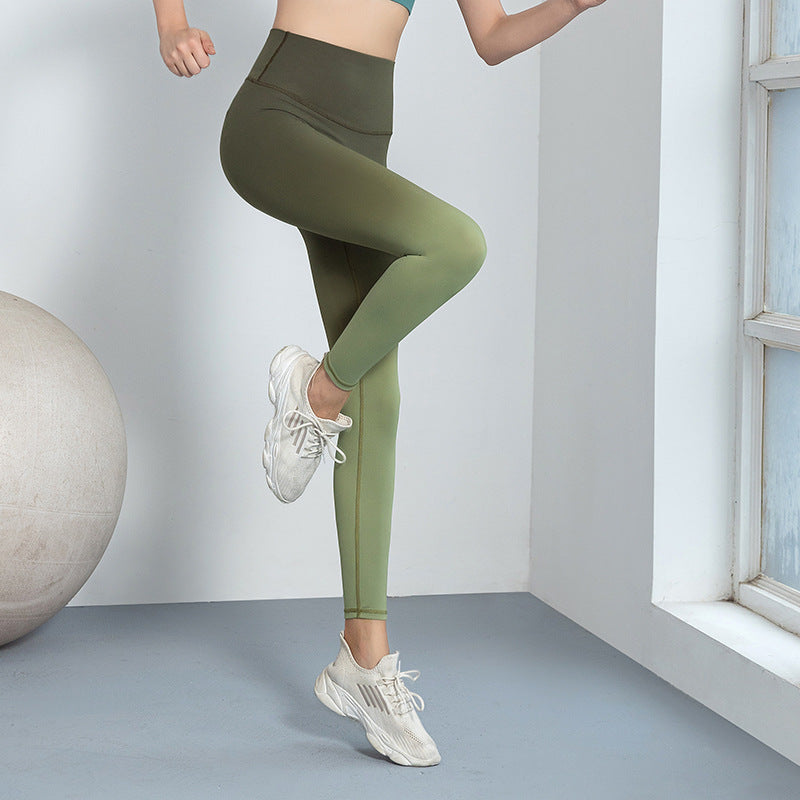 Leggings, Gradient, Beautiful Legs, Sweat Absorbent, Quick Drying, High Waist, Long Length, Stretch, Retro, Tight, Polyurethane, Gradient, 4 Colors to Choose from, High Waist, Stomach Cover, Hip Lift, Ankle Length, S-XL