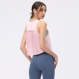 Tank top, yoga wear, top, frill, wrap, sleeveless, cute back, breathable, stretchy, quick-drying, loose, thin, large size, see-through, see-through, casual, 6 colors available, sports, fitness, running, S-XXL