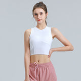 タンクトップ ヨガトップス 美背 タイト 揺れない へそ出し 首の詰まった 速乾 通気性 カジュアル スリム 合わせやすい スポーツ ランニング 全3色 S-L