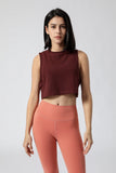 Yoga Tops Camisole Tie-dye Retro Loose Nylon Short Round Neck 4 Colors to Choose From Sports Lightweight S-XL