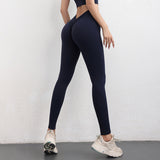 Yoga leggings, yoga pants, back V-line, beautiful buttocks, hip-up, peach buttocks, sexy gathers, beautiful legs, compression, seamless, stretchy, stylish, high waist, plain, 15 colors available, yoga tights, sports, fitness, Pilates, running, S-XL 