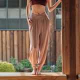 Jogger pants, yoga pants, beautiful legs, with pockets, slits, elastic, stylish, stretchy, loose, high waist, slimming, soft, cross, ribbed, 4 colors, breathable, sports, fitness, running, Pilates, S-XL