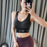 Bra top, yoga top, 3 colors to choose from, alphabet, fitness, sports, flattering, comfortable to wear, slim, S~L 