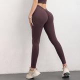 Yoga leggings, yoga pants, back V-line, beautiful buttocks, hip-up, peach buttocks, sexy gathers, beautiful legs, compression, seamless, stretchy, stylish, high waist, plain, 15 colors available, yoga tights, sports, fitness, Pilates, running, S-XL 