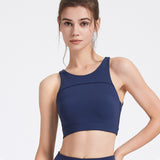 Bra Top Yoga Top with Cups, Open Back, Round Neck, Underwireless, Racer Back, Wide Shoulder Straps, Padded, Wide Hem, Sports, Fitness, Pilates, Running, Comfortable, Sweat Wicking, Quick Drying, Breathable, Sexy, Available in 3 Colors, S-XL 