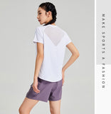 Quick-drying Yoga Wear Thin Moisture Wicking Breathable Short Sleeve T-Shirt for Women 2024 Summer New Running Fitness Sports Top 