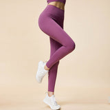 New high waist sports yoga pants, nude feel high elastic hip up peach pants running fitness pants 