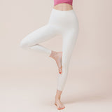 New Running Fitness Slimming Internet Celebrity Tight Nude Yoga Pants Women's Color Matching Cross Crotch Sports Pants 