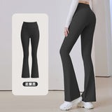 Micro Flare Women's Fitness Tight Fit Hip Up Quick Dry High Waist Slim Fit Elegant Sports Yoga Bell Bottom Pants 