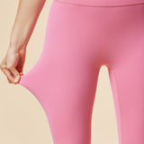 New high waist sports yoga pants, nude feel high elastic hip up peach pants running fitness pants 