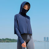 UPF50+ Ice Silk Sun Protection Clothing Outdoor Loose Long Sleeve Hooded Skin Clothing Anti-UV Sun Protection Clothing 