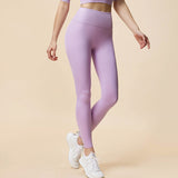 New high waist sports yoga pants, nude feel high elastic hip up peach pants running fitness pants 