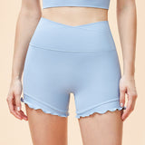 New Summer Yoga Shorts, V-waist, Tummy Control, Slimming Sports Shorts, Ear-shaped Curve Pants, Leg-exposing Three-point Pants 