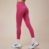 ヨガレギンス バッククロス 美脚 美尻 ヒップアップ 日焼け止め 着圧 桃尻 シームレス タイツ スポーツ フィットネス ピラティス ジム ストレッチ ハイウエスト 吸汗速乾 大きいサイズ 無地 全5色 足首丈 S-XL