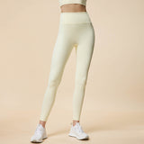 New high waist sports yoga pants, nude feel high elastic hip up peach pants running fitness pants 