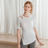 Naked Yoga Clothes for Women Summer Slimming Sports Short Sleeve T-Shirt Tops Thin Breathable Tight Fit Fitness Clothing 