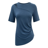 Naked Yoga Clothes for Women Summer Slimming Sports Short Sleeve T-Shirt Tops Thin Breathable Tight Fit Fitness Clothing 