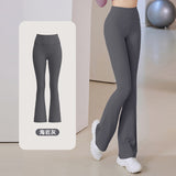 Micro Flare Women's Fitness Tight Fit Hip Up Quick Dry High Waist Slim Fit Elegant Sports Yoga Bell Bottom Pants 