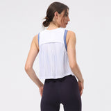 Tank top, yoga wear, top, frill, wrap, sleeveless, cute back, breathable, stretchy, quick-drying, loose, thin, large size, see-through, see-through, casual, 6 colors available, sports, fitness, running, S-XXL 