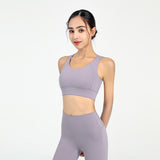 Bra top, yoga wear, top, with cups, open back, no shaking, fuller, no wires, large bust, wide shoulder straps, buckle, stretchy, comfortable, recommended, plain, 5 colors available, sports, fitness, gym, Pilates, running, hot yoga, S-XL 