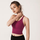 Bra top, yoga top, looks beautiful in the back ♡ Plain, moisture wicking, quick drying, running, women's, cute, yoga, beautiful, S~XL 