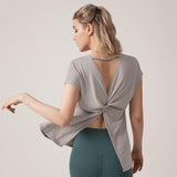 Short sleeve yoga top, quick drying, sports, fitness, 3 colors available, women's, slimming effect♡, loose, sexy, S~XL 